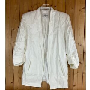 Women's Babaton Aritzia 3/4 Length Sleeve Suit Jacket, Ivory - Size 4